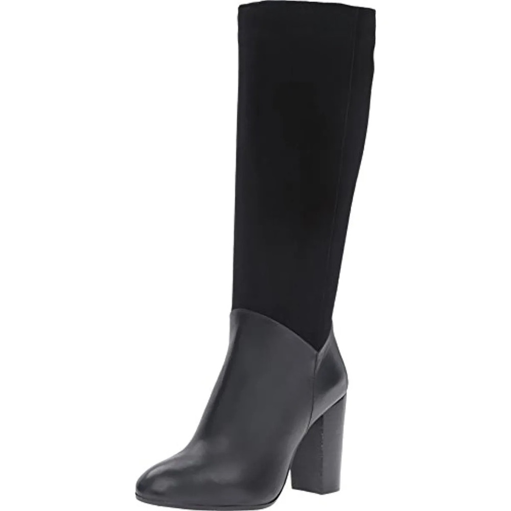 Johnston & Murphy Women's Yvonne Black Calfskin/Black Suede Boot